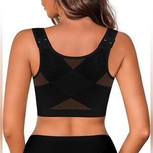 Black Mesh Back Support Bra